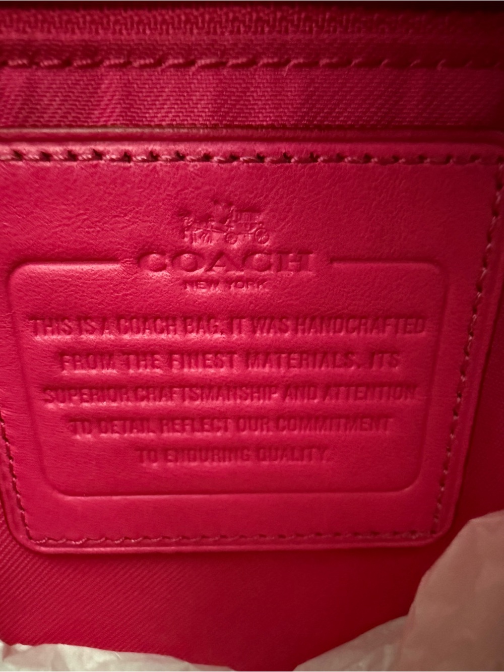NWOT COACH hot pink mini nolita satchel in gathered leather - Picture 6 of 6